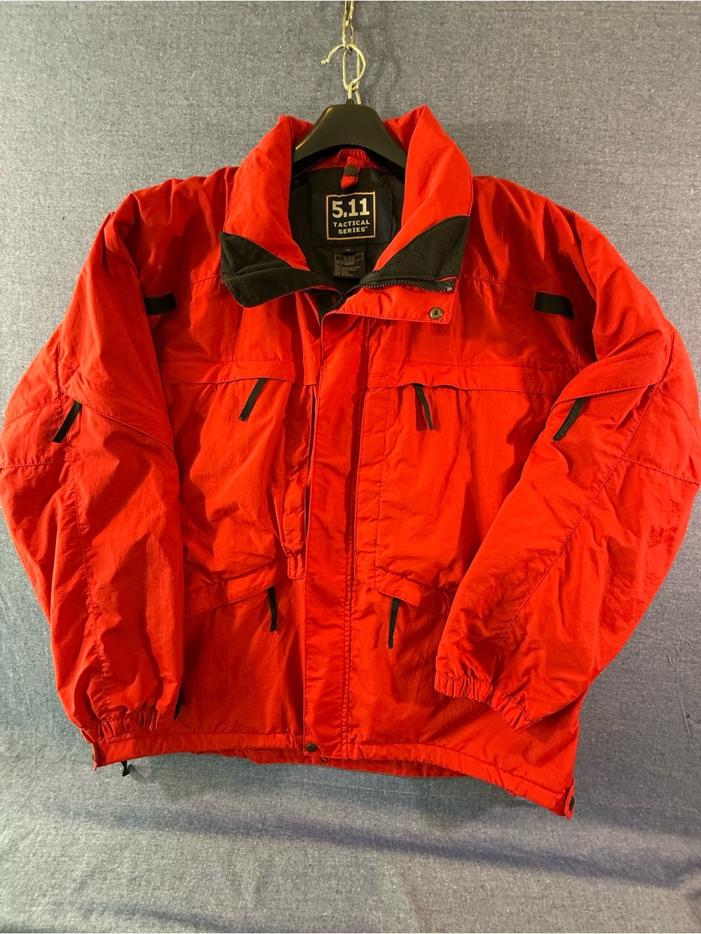 5.11 Tactical Men's Red Range Jacket with Black Trim